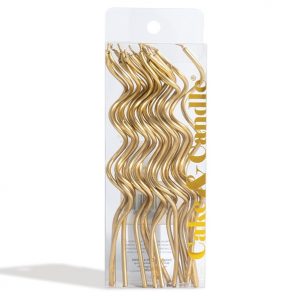 Gold Swirly Cake Candles