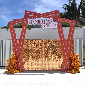 Orange Shimmer Wall
