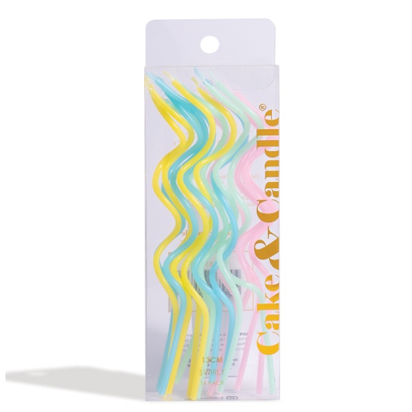 Pastel Rainbow Swirly Cake Candles