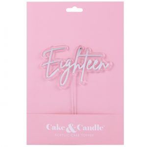 Silver Layered Eighteen Cake Topper