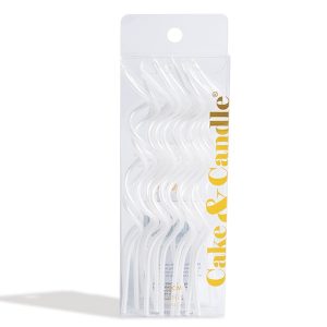 White Swirly Cake Candles