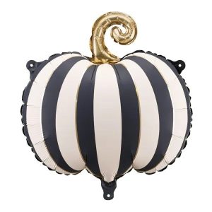 Black Stripe Pumpkin Shape Foil Balloon