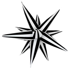 Black Stripe Starburst Foil Balloon